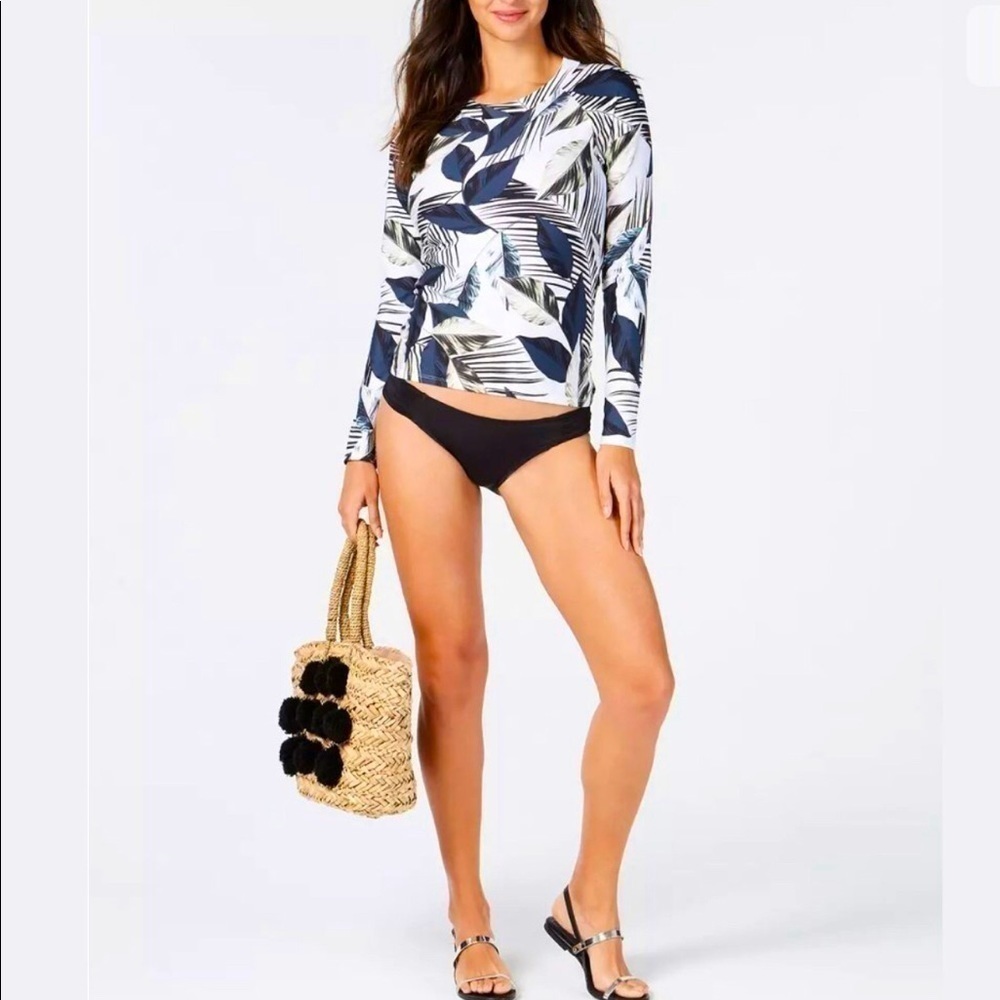 La Blanca long sleeve tankini top tropical NWT